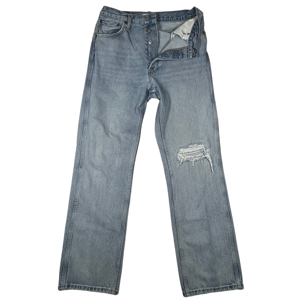 Re/Done 90's High Rise Loose Jeans Women's 30 (Fits 30x32) Distressed *Flaw